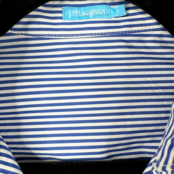 J. McLaughlin Millbury Shirt Dress Tie Belt Blue White Striped Small - Picture 11 of 16